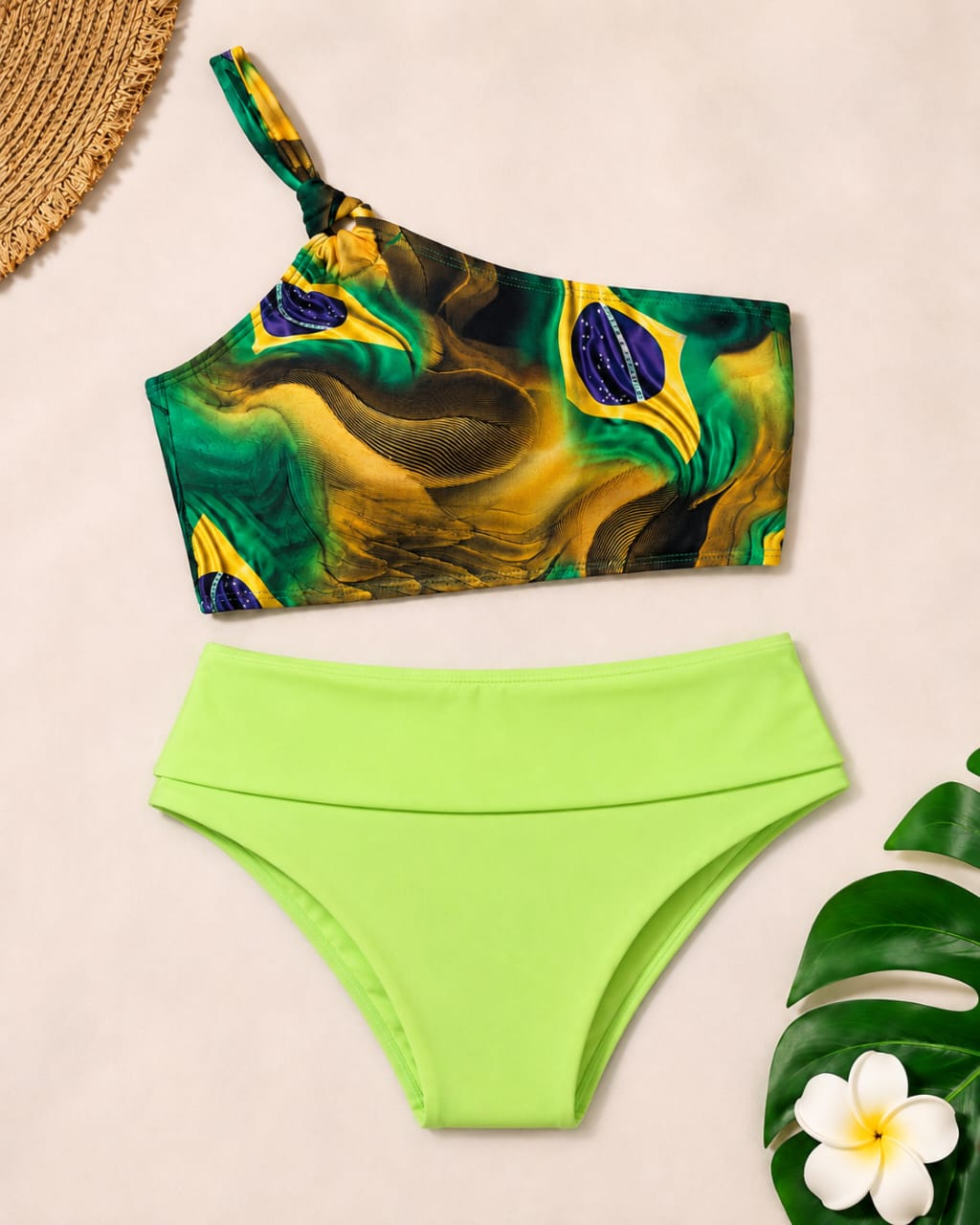 Brazilian Flag One-Shoulder Top – Handmade in the Brazilian Spirit