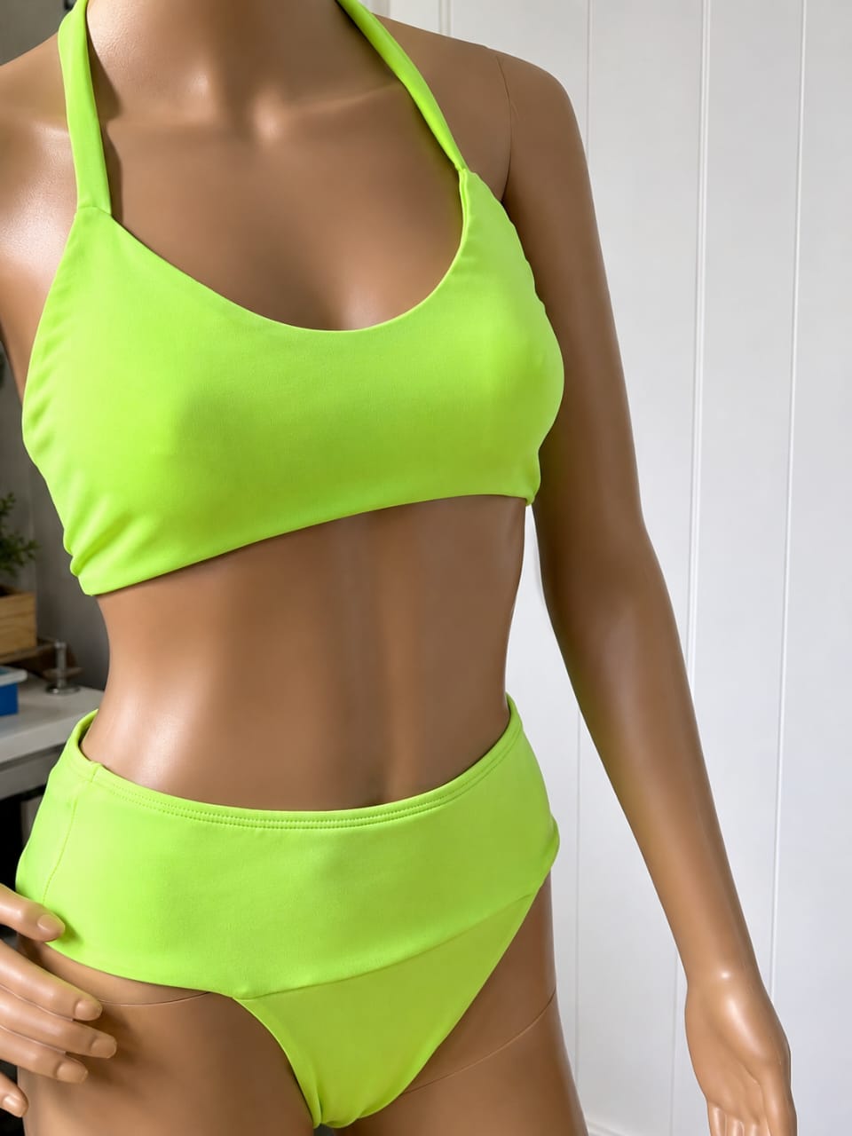 Electric Lime High-Rise Bikini Set